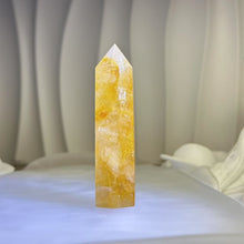 Load image into Gallery viewer, Yellow Hematoid Quartz Pointed Tower 黄胶花水晶单尖六棱柱
