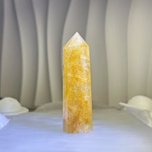 Load image into Gallery viewer, Yellow Hematoid Quartz Pointed Tower 黄胶花水晶单尖六棱柱
