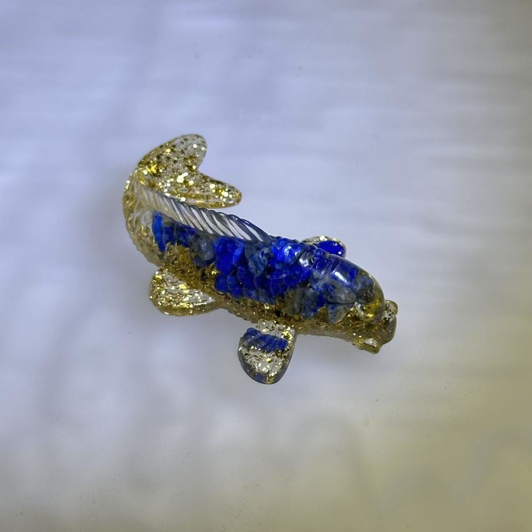 Lapis Lazuli Resin Koi Fish 青金石滴胶锦鲤