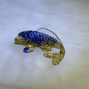 Lapis Lazuli Resin Koi Fish 青金石滴胶锦鲤