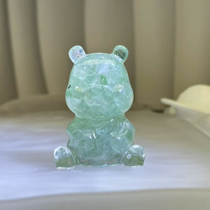 Green Aventurine Resin Winne the Pooh 绿色东陵玉滴胶维尼熊