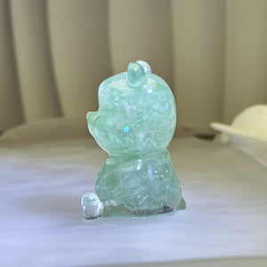 Green Aventurine Resin Winne the Pooh 绿色东陵玉滴胶维尼熊