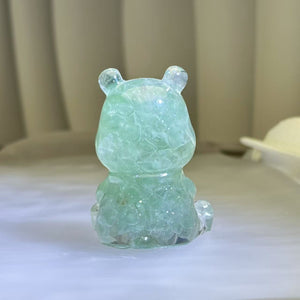 Green Aventurine Resin Winne the Pooh 绿色东陵玉滴胶维尼熊