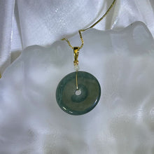 Load image into Gallery viewer, Blue Jade Lucky Buckle Pendant 糯种蓝水翡翠平安扣吊坠
