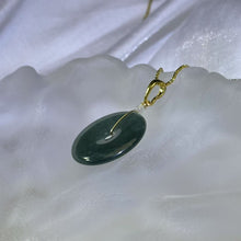 Load image into Gallery viewer, Blue Jade Lucky Buckle Pendant 糯种蓝水翡翠平安扣吊坠
