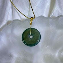 Load image into Gallery viewer, Blue Jade Lucky Buckle Pendant 糯种蓝水翡翠平安扣吊坠
