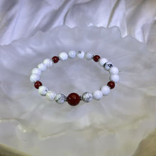 Load image into Gallery viewer, Howlite Cinnabar Beads Bracelet 白松石紫金砂朱砂手串
