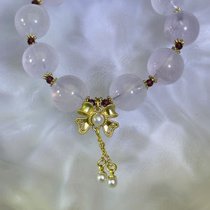 Rose Quartz Ruby Garnet Beads Bracelet 粉水晶酒红石榴石手串