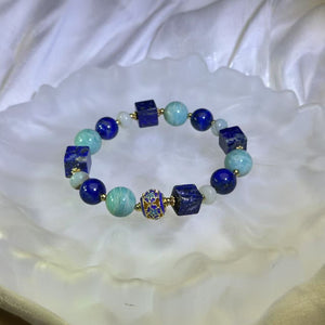 Lapis Lazuli Amazonite Beads Bracelet 青金石天河石手串