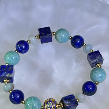 Load image into Gallery viewer, Lapis Lazuli Amazonite Beads Bracelet 青金石天河石手串
