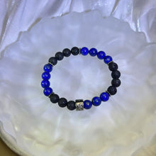 Load image into Gallery viewer, Lapis Lazuli Lava Beads Bracelet 青金石火山石手串
