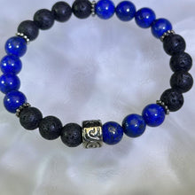 Load image into Gallery viewer, Lapis Lazuli Lava Beads Bracelet 青金石火山石手串
