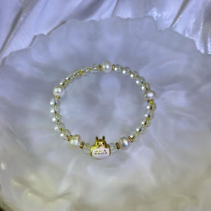 Citrine White Freshwater Pearl Beads Bracelet 黄水晶白色淡水珍珠手串