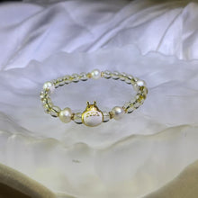 将图片加载到图库查看器，Citrine White Freshwater Pearl Beads Bracelet 黄水晶白色淡水珍珠手串
