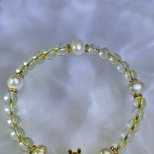 将图片加载到图库查看器，Citrine White Freshwater Pearl Beads Bracelet 黄水晶白色淡水珍珠手串
