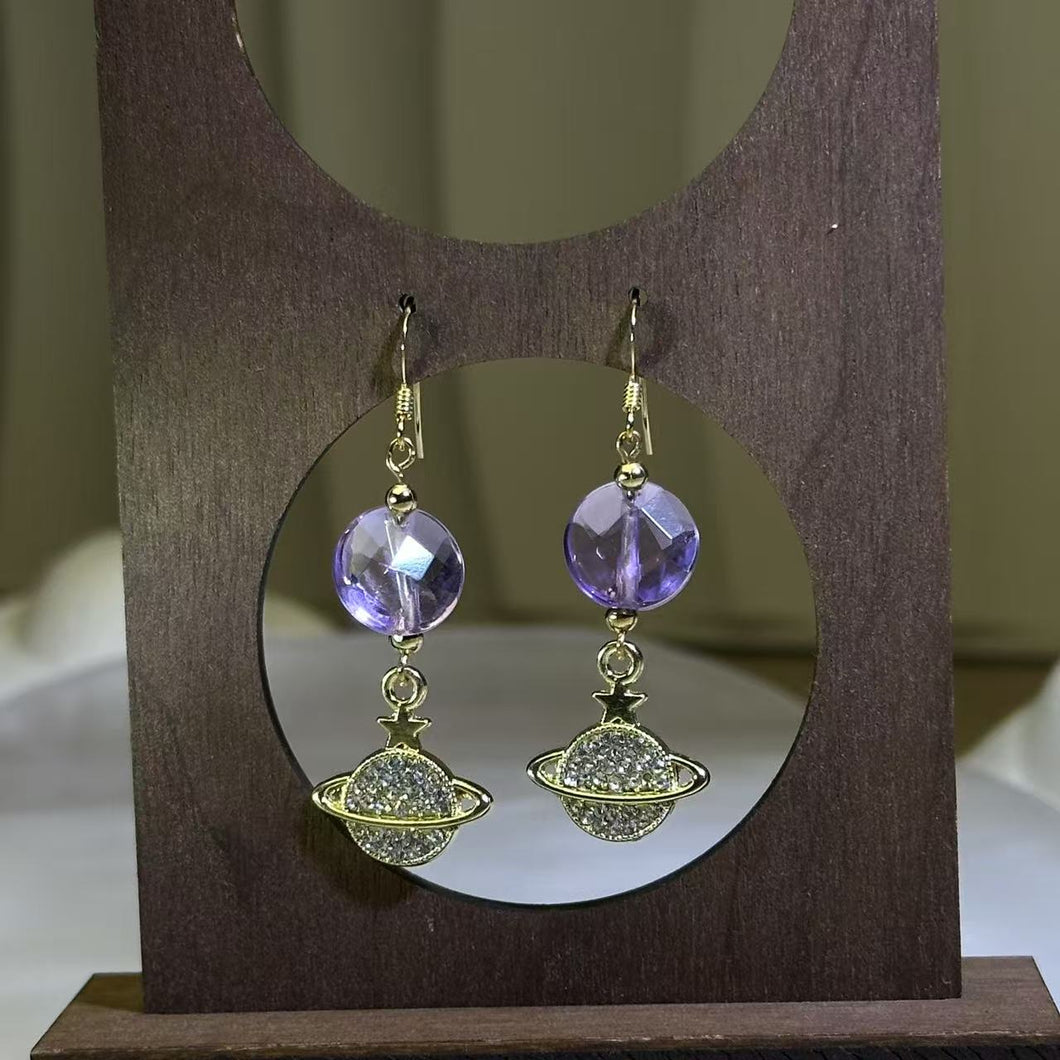 14K Gold Filled Amethyst Earrings 紫水晶14K注金耳钩