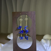 Load image into Gallery viewer, 14K Gold Filled Lapis Lazuli Earrings 青金石14K注金耳钩
