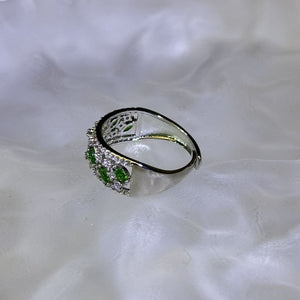 Chrome Diopside Adjustable Ring 透辉石镶嵌活口戒指