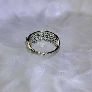 Chrome Diopside Adjustable Ring 透辉石镶嵌活口戒指