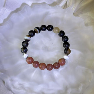 Carnelian Botswana Agate Beads Bracelet 南红玛瑙波斯湾玛瑙手串