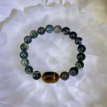 Load image into Gallery viewer, Green Moss Agate Yellow Tiger&#39;s Eye Beads Bracelet 绿色水草玛瑙黄色虎眼石手串
