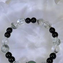 Load image into Gallery viewer, Green Phantom Quartz Obsidian Beads Bracelet 绿色幽灵水晶黑曜石手串
