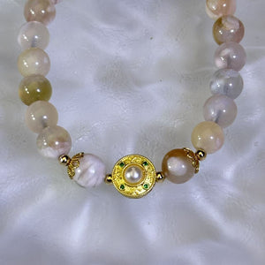 Cherry Blossom Agate Beads Bracelet 樱花玛瑙手串