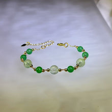 Load image into Gallery viewer, Green Prehnite Green Aventurine Beads Bracelet 绿色葡萄石绿色东陵玉珠链手链
