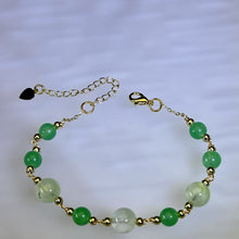 Load image into Gallery viewer, Green Prehnite Green Aventurine Beads Bracelet 绿色葡萄石绿色东陵玉珠链手链
