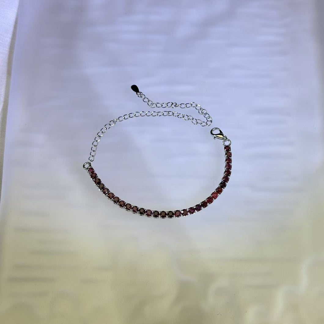 Red Almandine Garnet Bracelet 酒红石榴石镶嵌手链