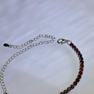 Red Almandine Garnet Bracelet 酒红石榴石镶嵌手链