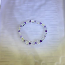 Load image into Gallery viewer, Clear Quartz Amethyst Beads Bracelet 白水晶紫水晶手串
