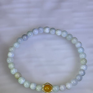 Green Yellow Jade Beads Bracelet 糯种豆色黄翡翡翠手串