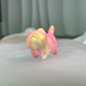 Chinese Lacquer Cypress Cat 桧木大漆小猫