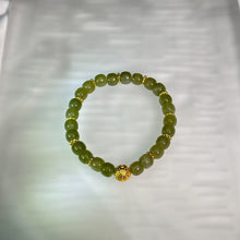 Load image into Gallery viewer, Green Nephrite Greenstone Beads Bracelet 青黄口和田玉手串
