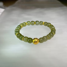 Load image into Gallery viewer, Green Nephrite Greenstone Beads Bracelet 青黄口和田玉手串
