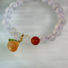 Load image into Gallery viewer, White Agate Carnelian Pear Beads Bracelet 白玛瑙盐源玛瑙梨手串
