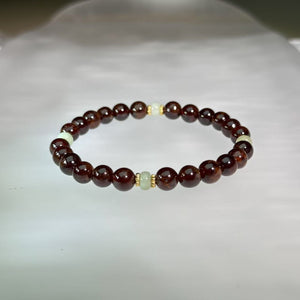 Red Almandine Garnet Beads Bracelet 酒红石榴石手串
