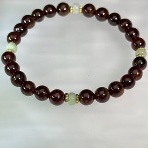 Red Almandine Garnet Beads Bracelet 酒红石榴石手串