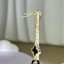 Load image into Gallery viewer, 14K Gold Filled Onyx Earrings 黑玛瑙14K注金耳钩
