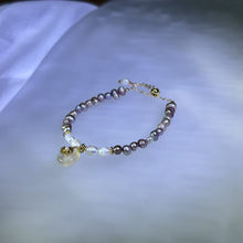 Load image into Gallery viewer, White Purple Freshwater Pearl Beads Bracelet 白色紫色淡水珍珠珠链手链
