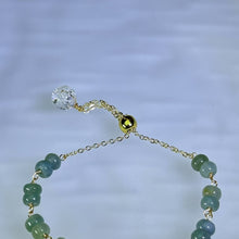 将图片加载到图库查看器，Blue Jade Lucky Buckle Beads Bracelet 糯种蓝水翡翠平安扣珠链手链
