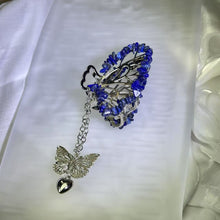 将图片加载到图库查看器，Lapis Lazuli Butterfly Hair Claw Clip 青金石蝴蝶抓夹发夹
