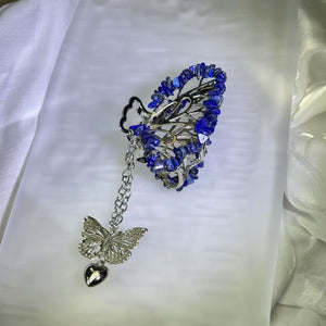 Lapis Lazuli Butterfly Hair Claw Clip 青金石蝴蝶抓夹发夹