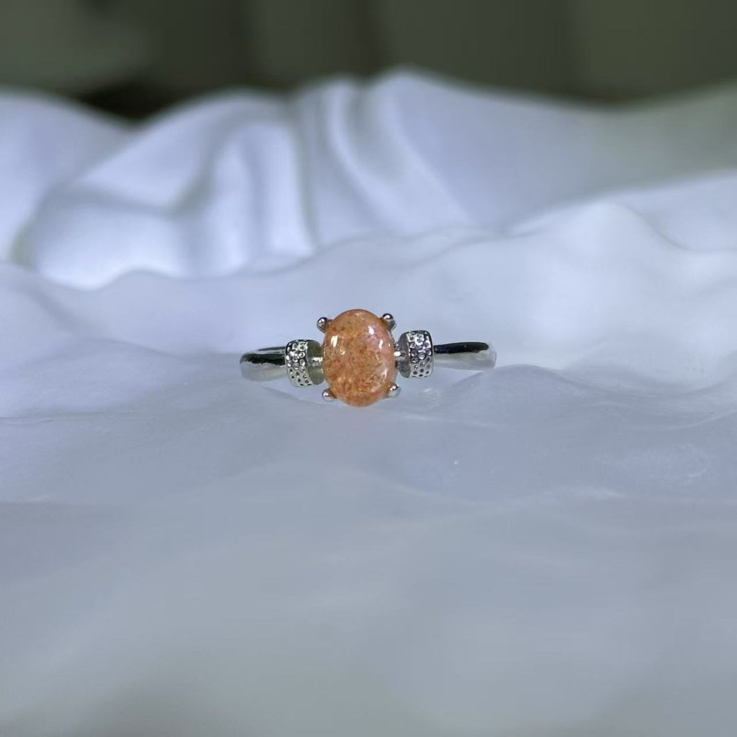 Golden Strawberry Quartz Adjustable Ring 金草莓晶镶嵌活口戒指