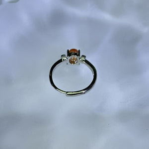 Golden Strawberry Quartz Adjustable Ring 金草莓晶镶嵌活口戒指