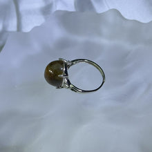 Load image into Gallery viewer, Yellow Tiger&#39;s Eye Adjustable Ring 黄色虎眼石镶嵌活口戒指
