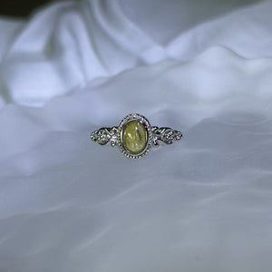 Golden Rutilated Quartz Adjustable Ring 金发晶水晶镶嵌活口戒指