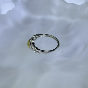 Golden Rutilated Quartz Adjustable Ring 金发晶水晶镶嵌活口戒指