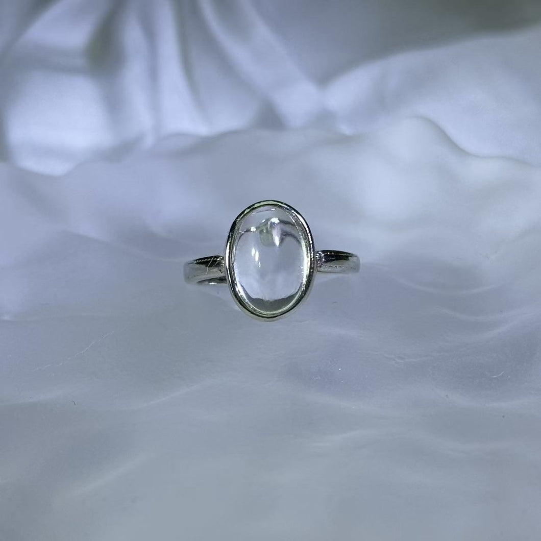 Clear Quartz Adjustable Ring 白水晶镶嵌活口戒指